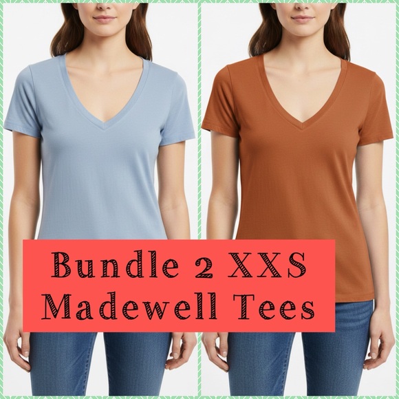 Madewell Tops - Madewell Bundle V Neck Tee XXS